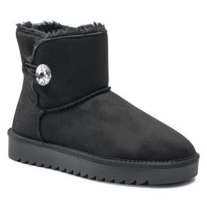 Śniegowce Jenny Fairy. Czarne buty zimowe Jenny Fairy, bez obcasa, bez zapięcia. Za 89,98 zł.