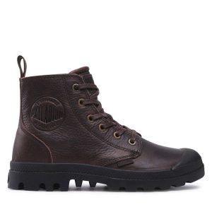 Trapery Palladium. Brązowe buty zimowe Palladium, bez obcasa, bez zapięcia. Za 389,99 zł.