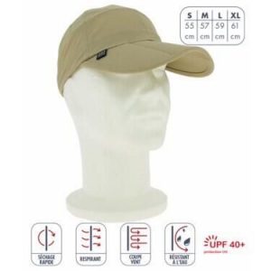 Czapka przeciwsłoneczna UV Élémenterre Ibis. Brązowe czapki Elementerre, bez wzorów, z mikrofibry, sportowe. Za 131,50 zł.