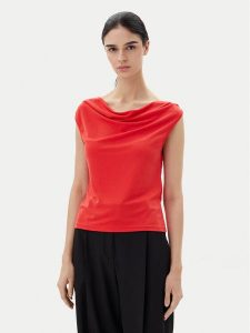 JDY Bluzka Ester 15351679 Czerwony Regular Fit. Czerwone bluzki JDY, m, bez wzorów, z syntetyku, bez kołnierzyka, bez ramiączek. Za 59,99 zł.