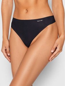 Calvin Klein Underwear Stringi 0000D3428E Czarny. Czarne stringi Calvin Klein Underwear, bez wzorów, z syntetyku. Za 59,99 zł.