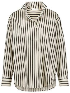 Gerry Weber Bluzka w kolorze kremowo-czarnym rozmiar: 38. Brązowe bluzki Gerry Weber, bez wzorów, z bawełny, bez kołnierzyka, bez ramiączek. Za 153,71 zł.