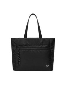 Roxy Torebka C-ROXY-M-003-08 Czarny. Czarne shopper bag Roxy, bez wzorów, z materiału, bez dodatków. Za 169,99 zł.