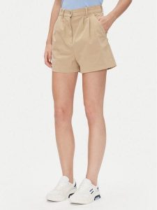 Tommy Jeans Szorty materiałowe Claire DW0DW21643 Beżowy Regular Fit. Brązowe szorty Tommy Jeans, bez wzorów, z bawełny. Za 199,99 zł.
