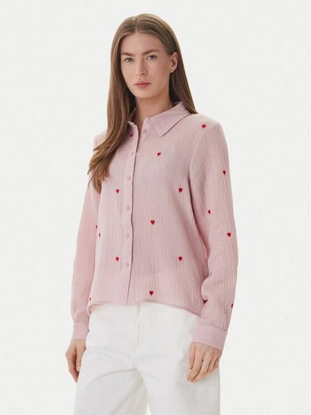 ONLY Koszula Heart 15332482 Różowy Regular Fit. Czerwone koszule ONLY, l, bez wzorów, z bawełny, bez kołnierzyka, bez ramiączek. Za 189,99 zł.