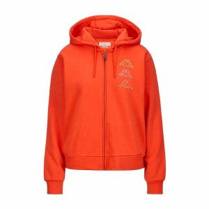 Bluza z kapturem Unisex Kappa Kaimi Ciemnopomarańczowy. Brązowe bluzy Kappa, bez wzorów, z kapturem. W wyprzedaży za 158,00 zł.
