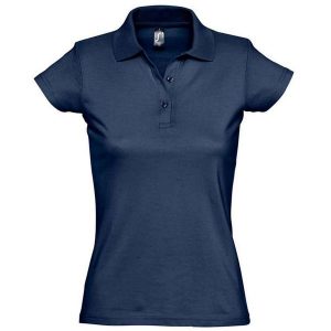 Damska Koszulka Polo Prescott Jersey. Niebieskie koszulki sportowe SOL'S, bez wzorów, z jersey, bez ramiączek. Za 69,99 zł.