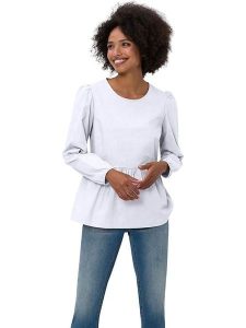 Heine Bluzka w kolorze białym rozmiar: 34. Białe bluzki Heine, bez wzorów, bez kołnierzyka, bez ramiączek. Za 39,40 zł.