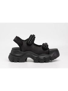 Replay Sandały w kolorze czarnym rozmiar: 40. Czarne sandały Replay, bez wzorów, z otwartym noskiem, bez obcasa, na koturnie, bez zapięcia. Za 217,99 zł.