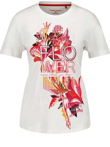 Gerry Weber Koszulka w kolorze białym rozmiar: 42. Białe bluzki Gerry Weber, bez wzorów, z bawełny, bez kołnierzyka, bez ramiączek. Za 109,78 zł.
