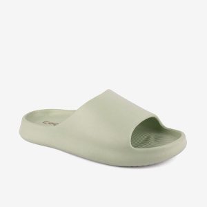 Klapki damskie Coqui. Zielone klapki Coqui, bez wzorów, bez obcasa. Za 132,99 zł.