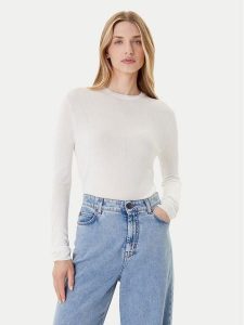 Calvin Klein Sweter LV044C339G Écru Regular Fit. Swetry klasyczne Calvin Klein, l, z wiskozy, bez kołnierzyka. Za 309,99 zł.