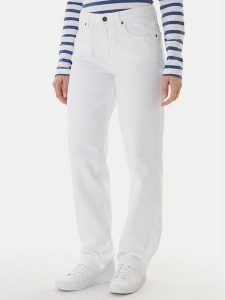 Guess Jeans Jeansy W5YA0I D0131 Biały Boyfriend Fit. Białe jeansy Guess Jeans, z aplikacjami, z bawełny. Za 389,99 zł.