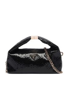 Guess Torebka Jewels Mini HWKG22 48740 Czarny. Czarne torebki wieczorowe Guess, z aplikacjami, ze skóry, bez dodatków. Za 544,99 zł.