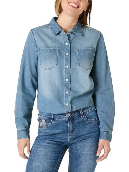 Timezone Koszula dżinsowa w kolorze błękitnym rozmiar: L. Niebieskie koszule Timezone, l, bez wzorów, bez kołnierzyka, bez ramiączek. Za 113,36 zł.