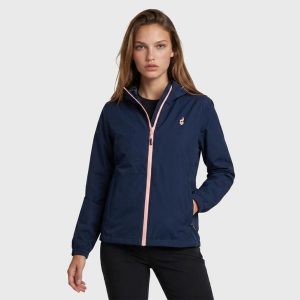 Kurtka trekkingowa damska Softshell AULP DUFFY rozpinana z kapturem turystyczna. Niebieskie kurtki Aulp, bez wzorów, ze skóry, z kapturem. Za 229,99 zł.