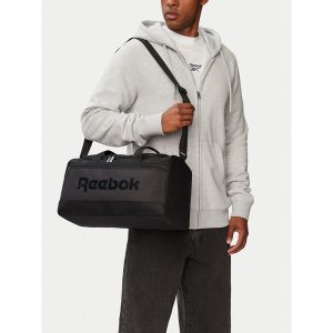 Torba sportowa Reebok. Czarne torby podróżne i sportowe Reebok, bez wzorów. Za 129,99 zł.