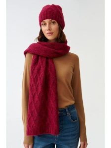 TATUUM Szal w kolorze czerwonym - 170 x 42 cm rozmiar: onesize. Czerwone szaliki Tatuum, bez wzorów, z wełny. Za 95,99 zł.