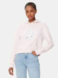 Guess Bluza W5RQ29 K68I4 Beżowy Regular Fit. Brązowe bluzy Guess, xxl, z aplikacjami, z bawełny, bez kaptura. Za 209,99 zł.