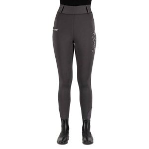 Damskie legginsy jeździeckie z pełną przyczepnością Imperial Riding Comfi Sparks. Szare legginsy IMPERIAL RIDING, bez wzorów, z materiału. Za 374,45 zł.
