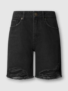 Pepe Jeans Bermudy dżinsowe w kolorze czarnym rozmiar: W32. Czarne szorty Pepe Jeans, z aplikacjami, z bawełny, klasyczne, z podwyższonym stanem. Za 152,99 zł.
