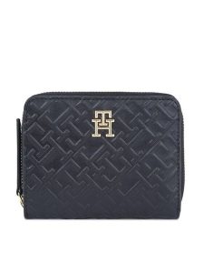 Tommy Hilfiger Portfel Th Refined Med Za Mono AW0AW15755 Czarny. Czarne portfele TOMMY HILFIGER, bez wzorów, ze skóry. Za 239,99 zł.