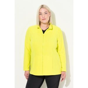 Damskie Bluza polarowa system modułowy do wpinania z recyklingu. Zielone bluzy Ulla Popken, plus size, bez wzorów, z materiału, bez kaptura. Za 195,99 zł.