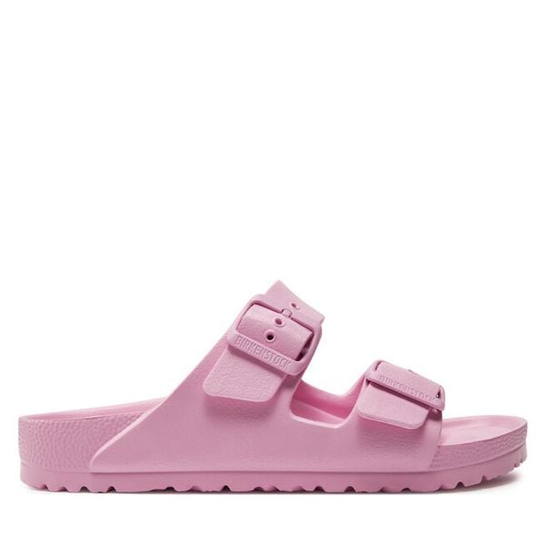 Klapki Birkenstock. Czerwone klapki Birkenstock, bez wzorów, bez obcasa. Za 179,99 zł.