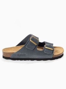 Bluebay Skórzane klapki "Aristote" w kolorze szarym rozmiar: 38. Szare klapki Bluebay, bez wzorów, z otwartym noskiem, bez obcasa. Za 176,50 zł.