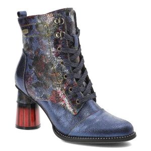 Niebieskie Botki Laura Vita Gustowne Buty Na Obcasie. Niebieskie botki LAURA VITA, bez wzorów, ze skóry, bez obcasa, na obcasie, bez zapięcia. Za 439,00 zł.