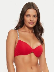 Tommy Hilfiger Biustonosz push-up UW0UW05606 Czerwony. Czerwone biustonosze TOMMY HILFIGER, bez wzorów, z bawełny. Za 109,99 zł.