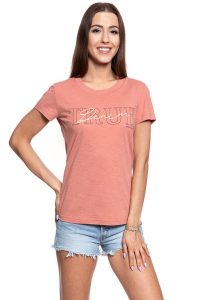 MUSTANG T SHIRT DAMSKI Alexia C Print 1008941 8187. Czerwone t-shirty Mustang, s, bez wzorów, bez kołnierzyka, bez ramiączek. W wyprzedaży za 39,99 zł.