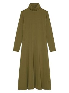 Marc O´Polo Sukienka w kolorze khaki rozmiar: M. Brązowe sukienki m, bez wzorów, z dżerseju, bez kołnierzyka, bez ramiączek, midi. Za 215,21 zł.