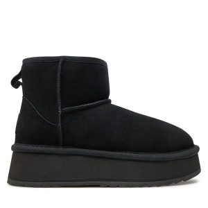 Śniegowce Mjuka. Czarne buty zimowe Mjuka, bez obcasa, bez zapięcia. Za 369,99 zł.