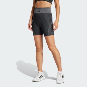 Legginsy Knitted Training 5". Czarne legginsy ADIDAS, bez wzorów, z materiału. Za 159,00 zł.