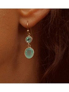 Les Petites Précieuses Pozłacane kolczyki z kamieniami ozdobnymi rozmiar: onesize. Niebieskie kolczyki Les Petites Précieuses, z topazem, pozłacane. Za 131,45 zł.