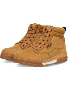 Fila Skórzane botki "Grunge II mid" w kolorze jasnobrązowym rozmiar: 39. Brązowe botki Fila, bez wzorów, bez obcasa, bez zapięcia. Za 329,42 zł.