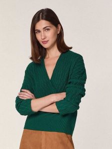 Rodier Wełniany sweter w kolorze zielonym rozmiar: S. Zielone swetry oversize Rodier, s, bez wzorów, z wełny, bez ramiączek. Za 295,99 zł.