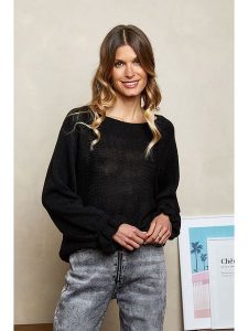 Joséfine Sweter wełniany "Rahel" w kolorze czarnym rozmiar: L. Czarne swetry oversize Joséfine, l, bez wzorów, z wełny, bez ramiączek. Za 122,96 zł.