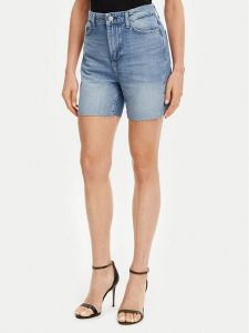 Guess Szorty jeansowe W5GD47 D5B94 Niebieski Regular Fit. Niebieskie szorty Guess, z aplikacjami, z jeansu. Za 219,99 zł.