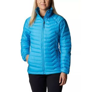 Kurtka przejściowa damska Columbia Powder Lite. Niebieskie kurtki Columbia, xs, bez wzorów, bez kaptura. Za 499,00 zł.