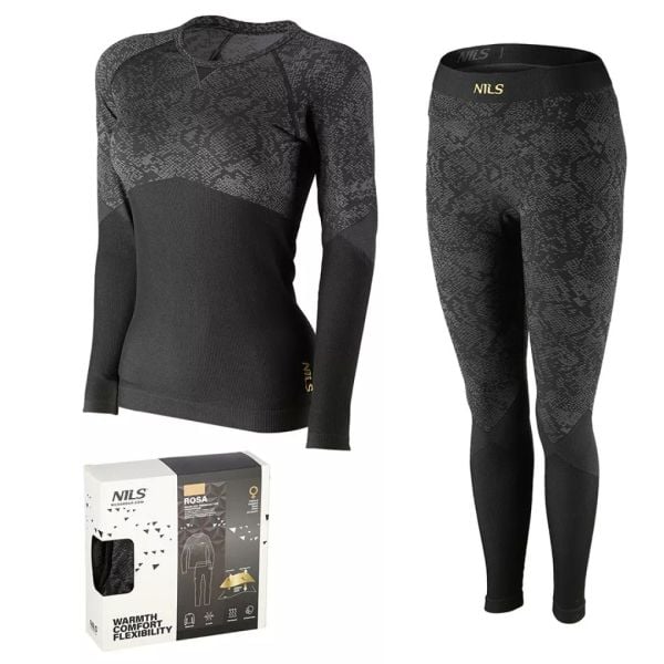 Bielizna termoaktywna damska Nils Rosa BTZ0062 - set L/XL. Komplety bielizny NILS, bez wzorów, z elastanu. W wyprzedaży za 113,10 zł.