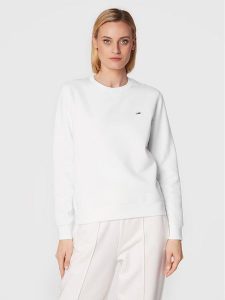 Tommy Jeans Bluza Fleece DW0DW09227 Biały Regular Fit. Białe bluzy Tommy Jeans, xl, bez wzorów, z jeansu, bez kaptura. Za 209,99 zł.