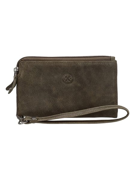 HIDE & STITCHES Skórzany portfel w kolorze khaki - 16 x 9 x 2 cm rozmiar: onesize. Brązowe portfele HIDE & STITCHES, bez wzorów, z materiału. Za 78,99 zł.