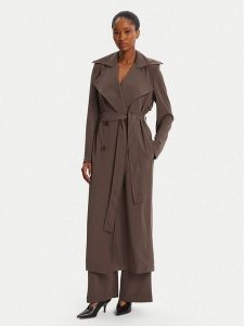 Bardot Trencz Kira Trench Coat 57053JB3 Brązowy Regular Fit. Brązowe płaszcze Bardot, bez wzorów, z syntetyku, bez kaptura. Za 639,99 zł.