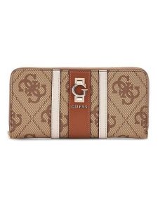 Guess Portfel w kolorze jasnobrązowo-beżowym - 14 x 9 x 3 cm rozmiar: onesize. Brązowe portfele Guess, z aplikacjami, z materiału. Za 173,99 zł.