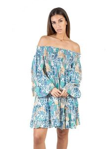 Isla Bonita by SIGRIS Sukienka w kolorze niebiesko-turkusowym rozmiar: XL. Niebieskie sukienki Isla Bonita by SIGRIS, na co dzień, xl, bez wzorów, z bawełny, bez kołnierzyka, bez ramiączek, midi, proste. Za 137,10 zł.