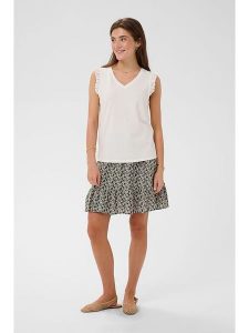Kaffe Top w kolorze białym rozmiar: XS. Białe topy Kaffe, xs, bez wzorów, bez kołnierzyka, bez ramiączek. Za 77,95 zł.