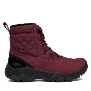 Śniegowce Keen. Czerwone buty zimowe Keen, bez obcasa, bez zapięcia. Za 799,99 zł.