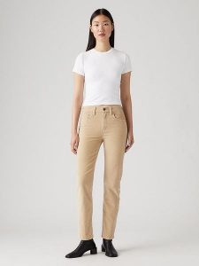 Levi´s Dżinsy - Slim fit - w kolorze beżowym rozmiar: W27/L32. Brązowe jeansy z aplikacjami, z podwyższonym stanem. Za 166,88 zł.